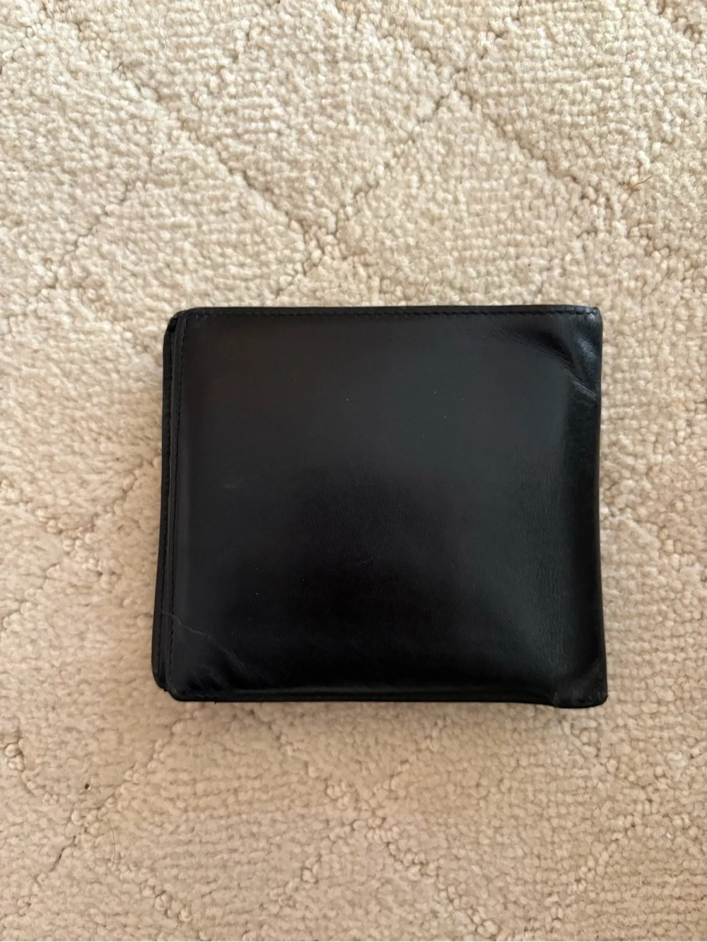Cartier Black Leather Bi-Fold Wallet with Gold Logo